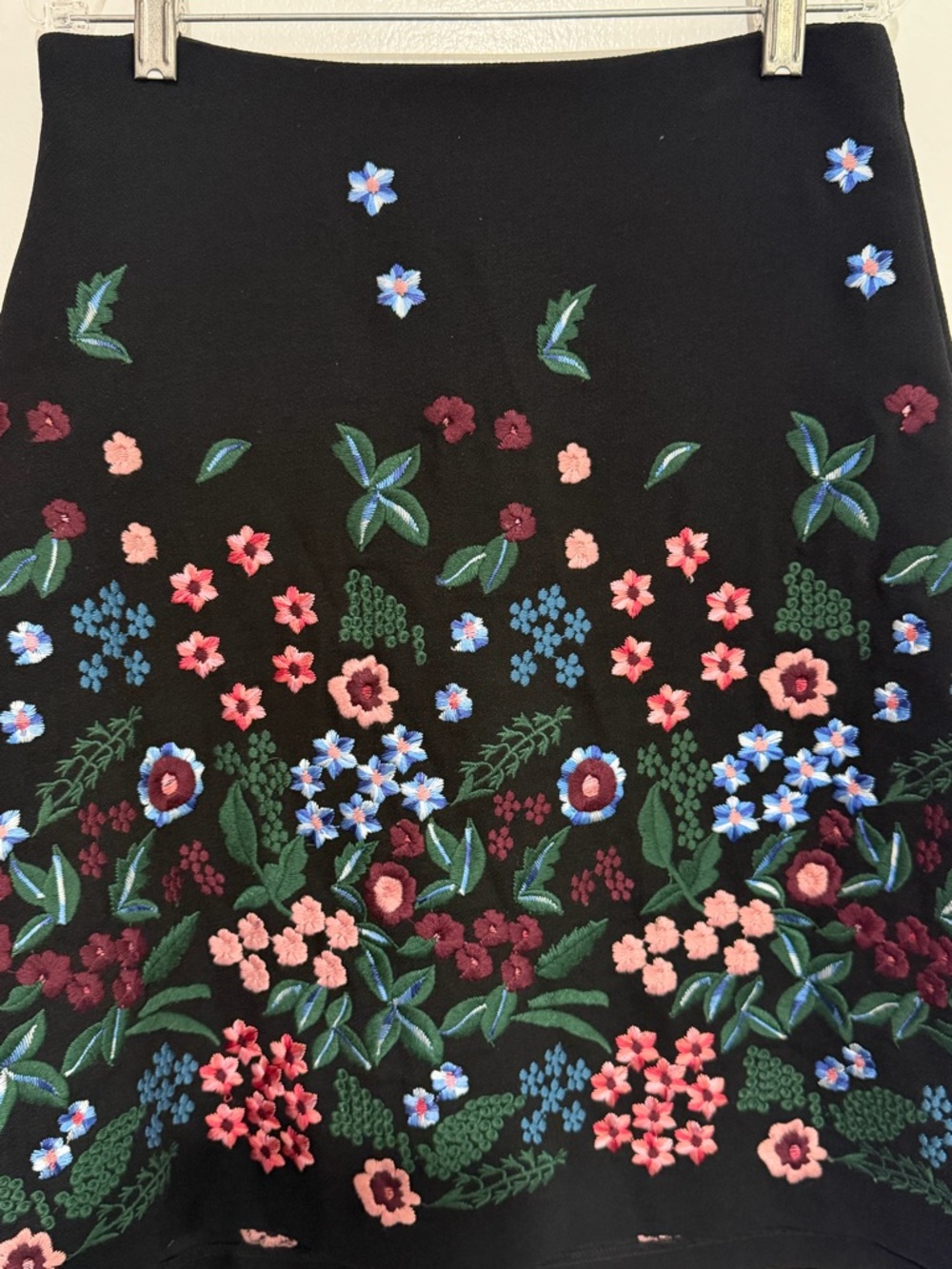 Zara Woman Floral Embroidered Black Mini Skirt A-Line Size XS/S - Picture 7 of 12